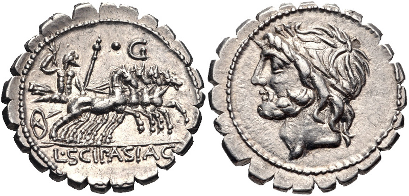 Serratus (łac. denarius serratus) – późnorepublikańska postać srebrnego denara rzymskiego z obrzeżem ząbkowanym.